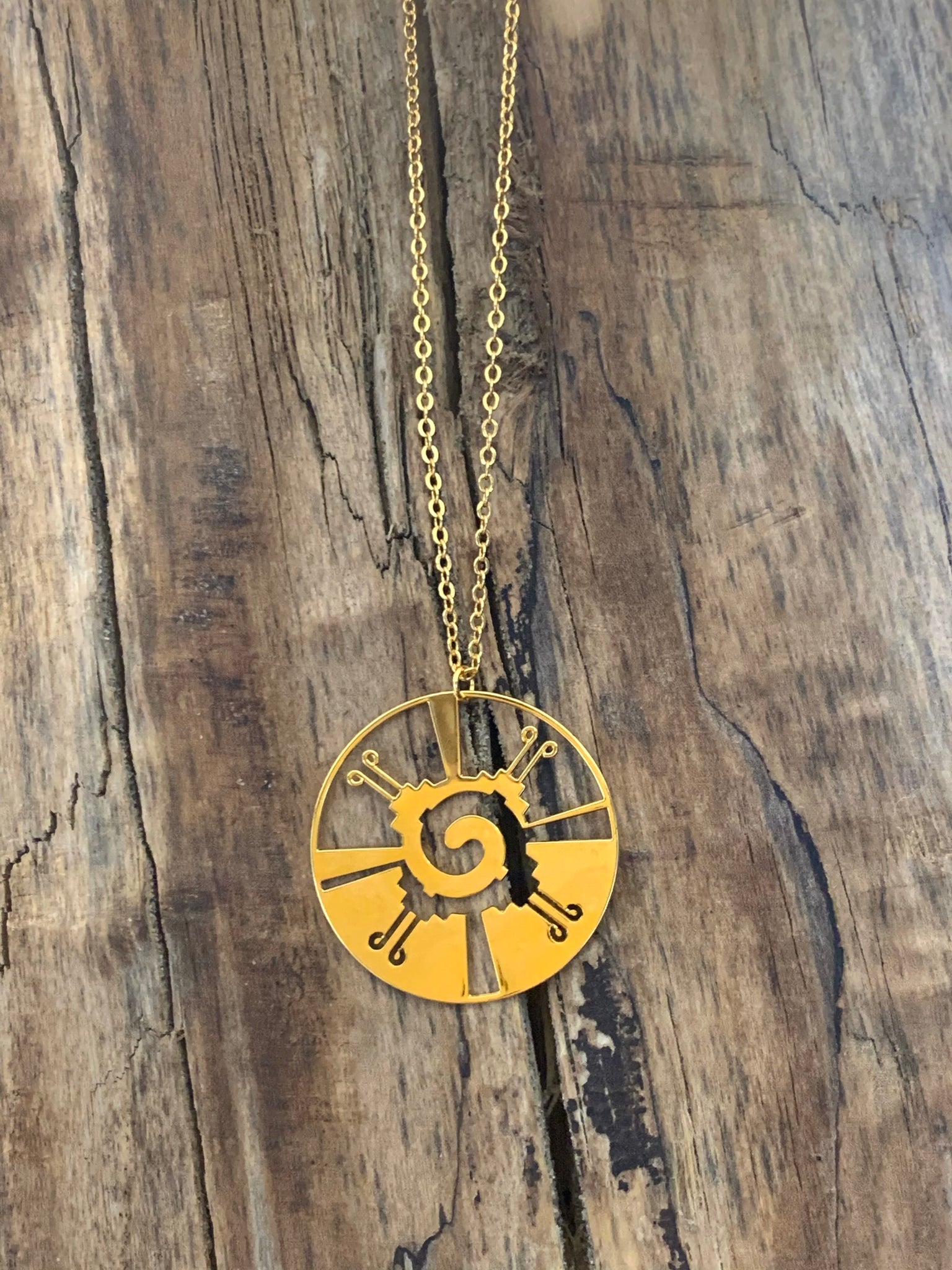 Mayan 18k Gold Pendant Hunab Ku